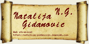 Natalija Gidanović vizit kartica
